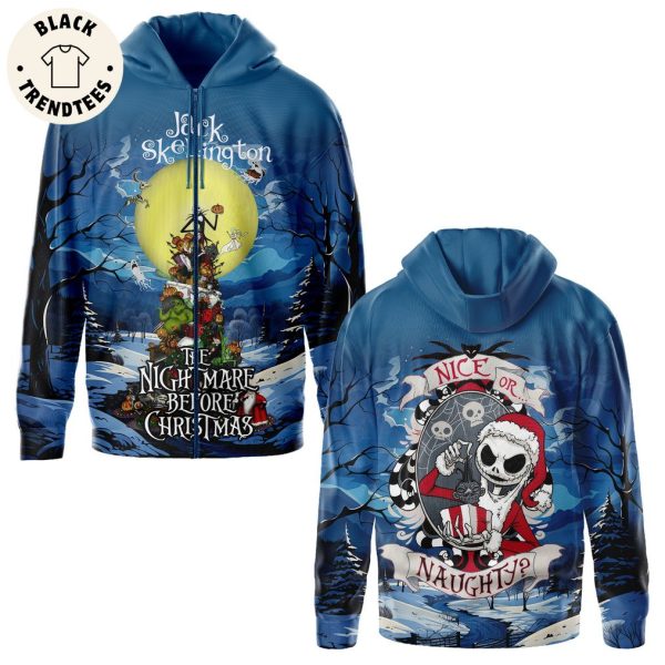 Jack Skellington The Nightmare Before Christmas Nice Of Naught Skull Design 3D Hoodie