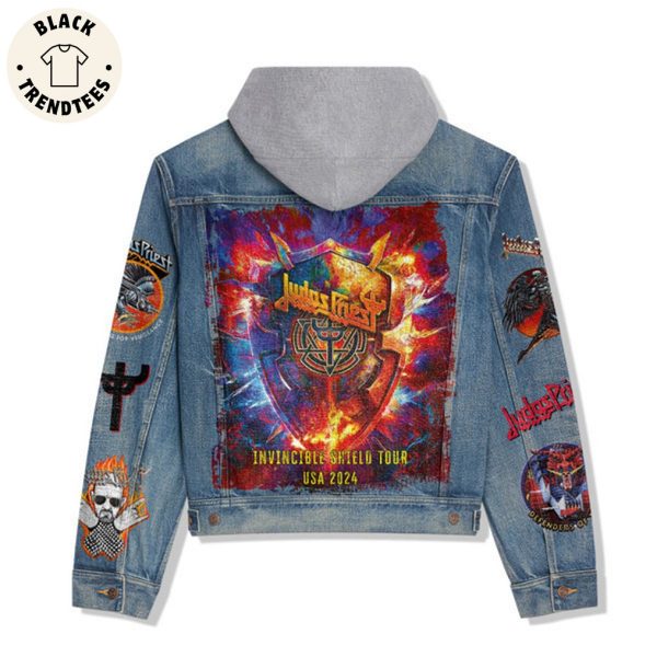 Judas Priest Heavy Metal Band Invincible Shield Tour USA 2024 Hot Design Hooded Denim Jacket