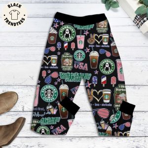 Just A Girl Who Loves Red White Blue And Starbucks Black Design Pajamas Set