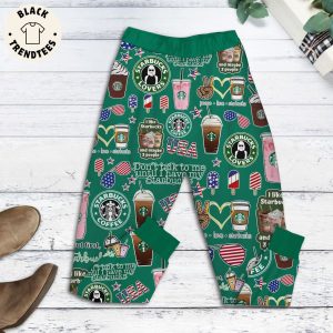 Just A Girl Who Loves Red White Blue And Starbucks Green Design Pajamas Set