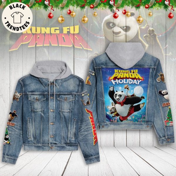 Kungdu Panda Holiday Mascot Design Hooded Denim Jacket