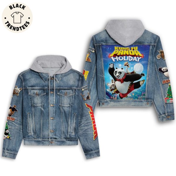 Kungdu Panda Holiday Mascot Design Hooded Denim Jacket