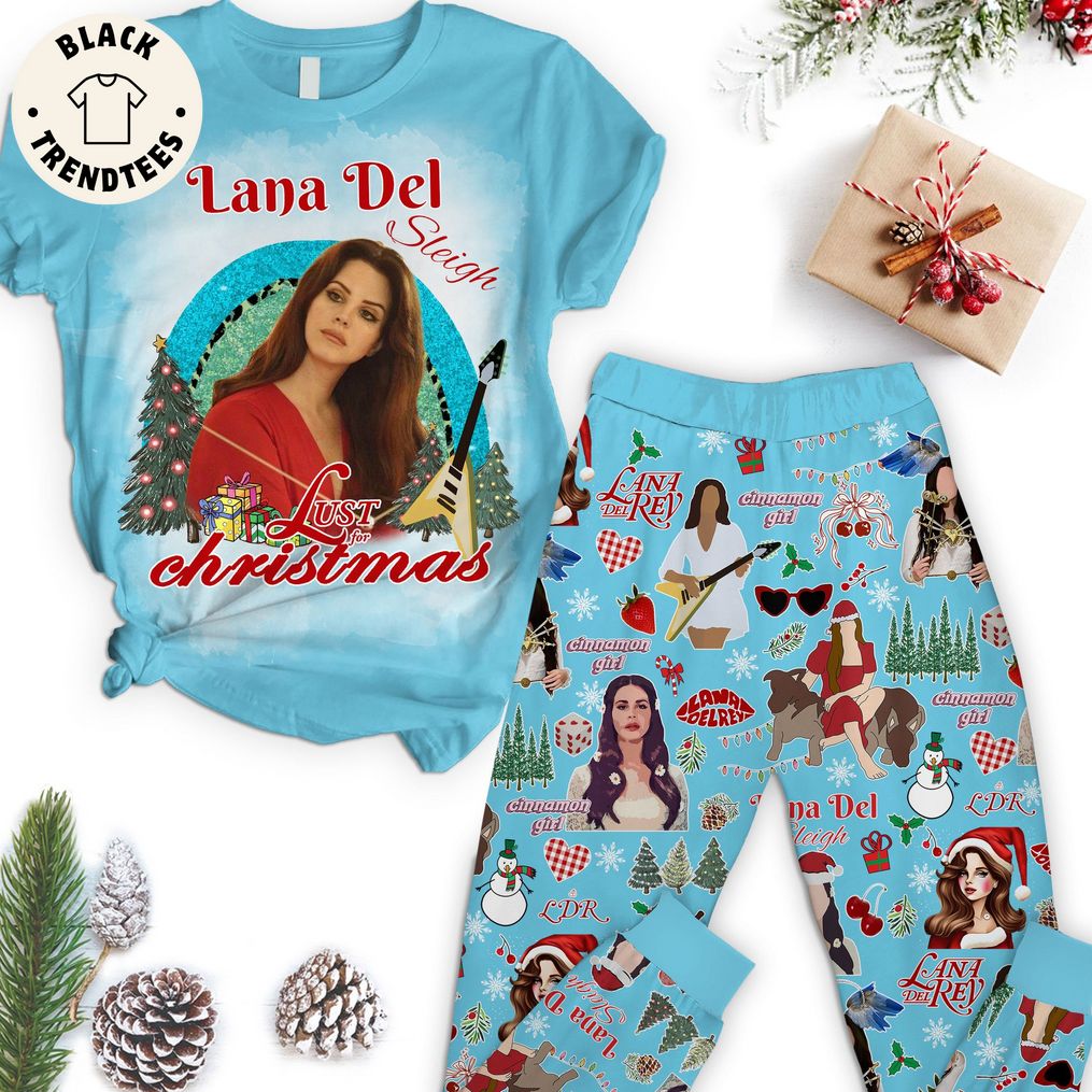 Lana Del Sleigh Lust For Christmas Blue Design Pajamas Set