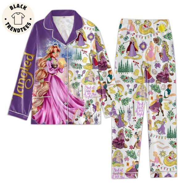 Langled Portrait Girl Purple Design Pajamas Set