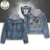 Lanna Del Rey Character In Newspaper Design Hooded Denim Jacket