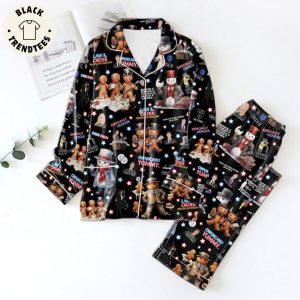 Law Order Brown Black Design Pajamas Set