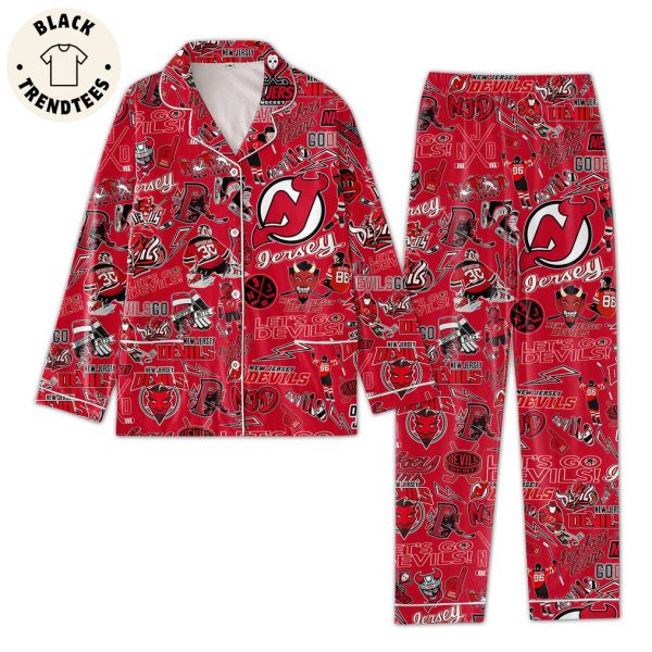 Let’s Go Devils Jersey Mascot Design Pajamas Set