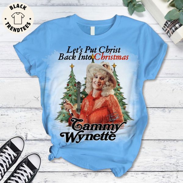 Lets Put Cbrist Back Into Christmas Tammy Wynette Portrait Design Pajamas Set