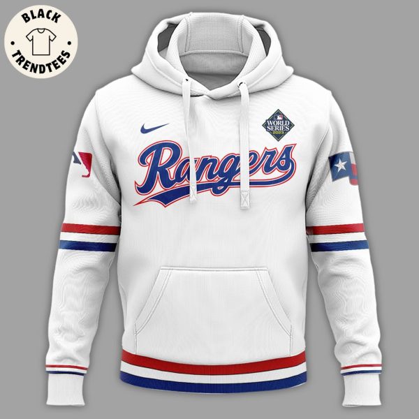 Limited Texas Rangers World Series 2023 White Nike Logo Design 3D Hoodie