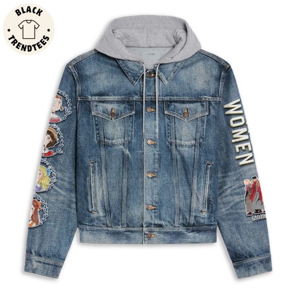 Little Women Own Your Storty This Christmas Design Hooded Denim Jacket