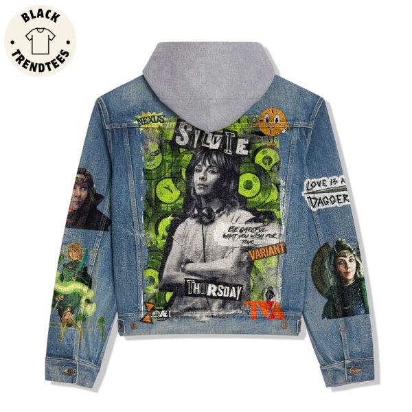 Loki Film Portrait Design Hooded Denim Jacket