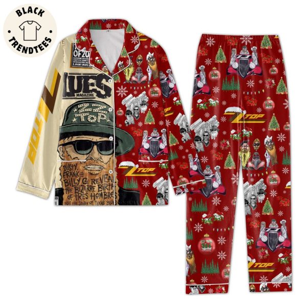 Lues ZZ Top Portrait Christmas Design Pajamas Set