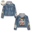 Merry Rexmas Design Hooded Denim Jacket