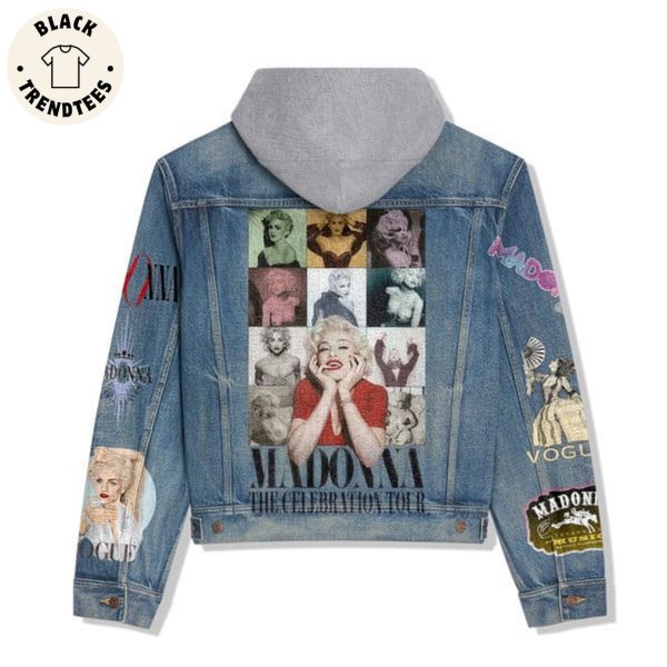 Madonna The Celebbration Tour Portrait Design Hooded Denim Jacket