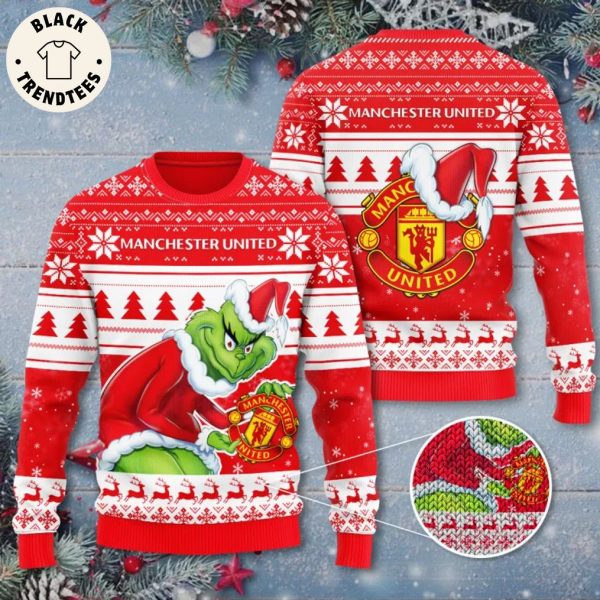 Manchester United Grinch Red Design 3D Sweater