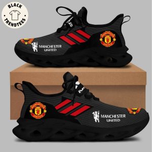 Manchester United Logo Full Black Red Trim Design Max Soul Shoes