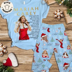 Mariah Carey Christmas Blue Portrait Design Pajamas Set