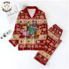 Merry Christmas Stitch Cute Christmas Red Design Pajamas Set