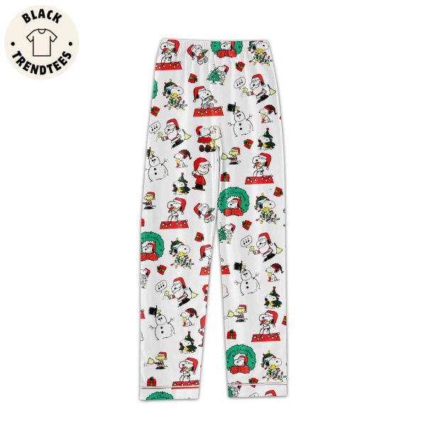 Merry Christmas Red White Design Pajamas Set