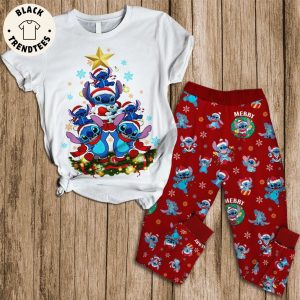 Merry Christmas Stich Design Pajamas Set