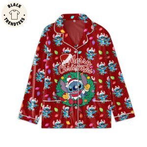 Merry Christmas Stitch Cute Christmas Red Design Pajamas Set