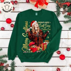 Merry Snowflakes Swift Songs And Christmas Cheer Portrait Green Design 3D Sweater