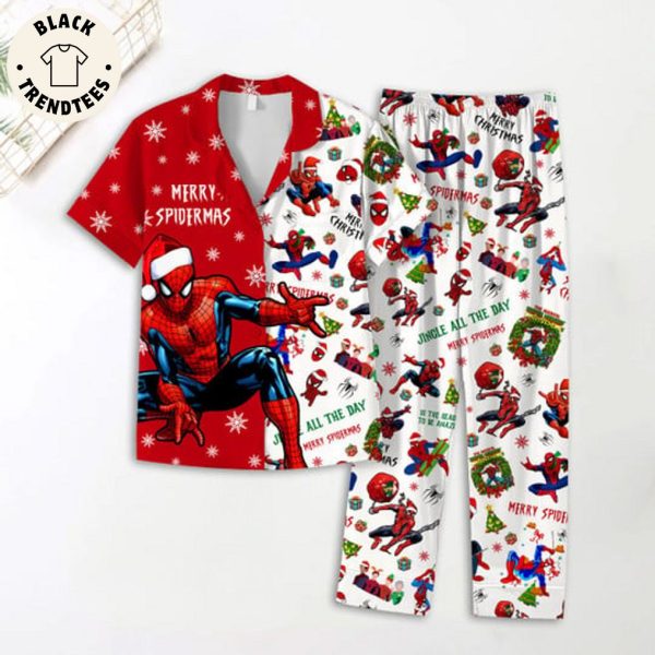 Merry Spirdermas Christmas Design Pajamas Set