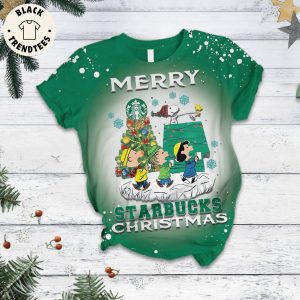 Merry Starbucks Christmas Green Design Pajamas Set