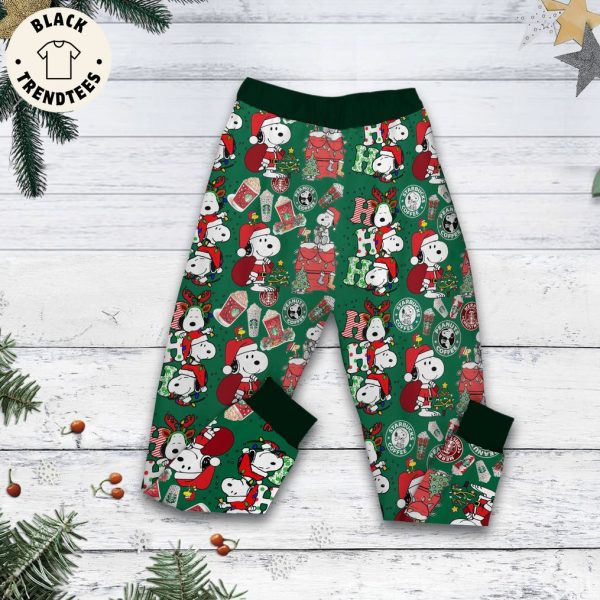 Merry Starbucks Christmas Green Design Pajamas Set