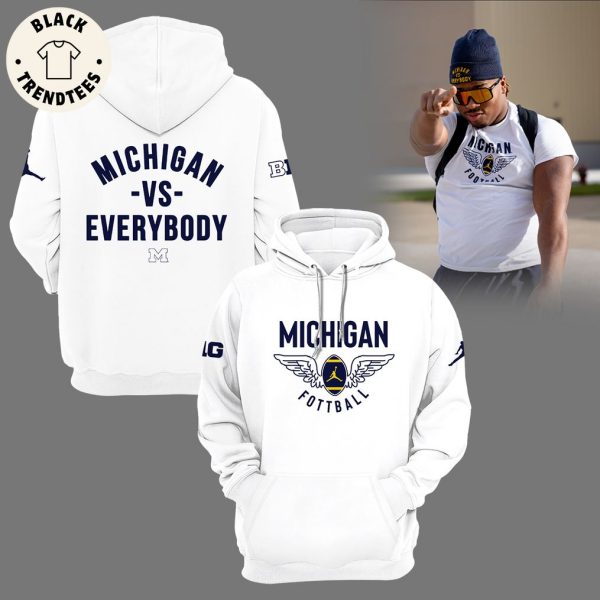 Michigan Football Michigan Full White Design 3D Hoodie