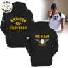 Michigan Vs Everybody Grey Hoodie Michigan Football Logo Gray Design 3D Hoodie