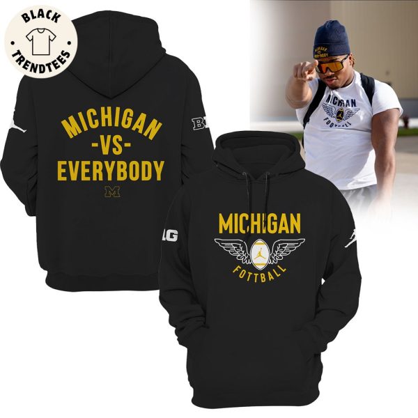 Michigan Vs Everybody Michigan Football Black Logo On Sleeve Design 3D Hoodie