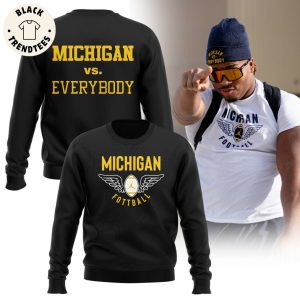 Michigan Vs Everybody Michigan Football Full Black Logo Design 3D Sweater