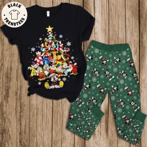 Mickey Christmas Design Black Design Pajamas Set