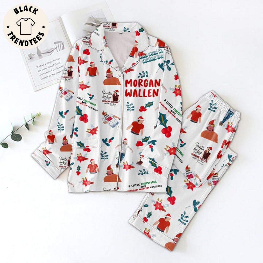 Morgan Wallen Christmas White Design Pajamas Set