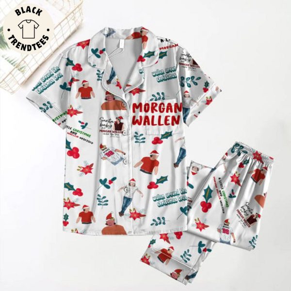 Morgan Wallen Christmas White Design Pajamas Set