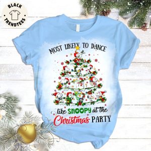Most Likely To Dance Like Snoopy At The Christmas Blue Design Pajamas Set