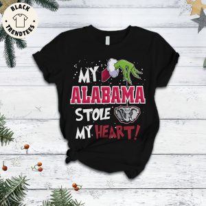 My Alabama Stole My Heart Grinch Design Black Pajamas Set