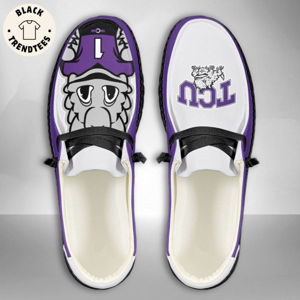 NCAA TCU Horned Frogs Custom Name Hey Dude Shoes