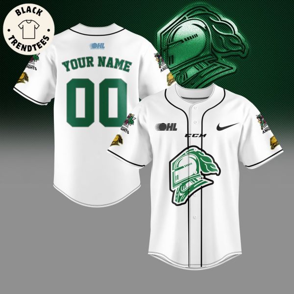 OHL London Knights Nike Logo White Design Baseball Jersey