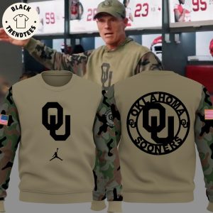 Oklahoma Football Veteran Salute To Service For Veterans Day Design 3D Sweater