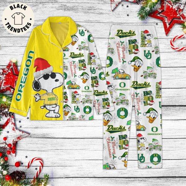 Oregon Yellow White Ducks Design Pajamas Set