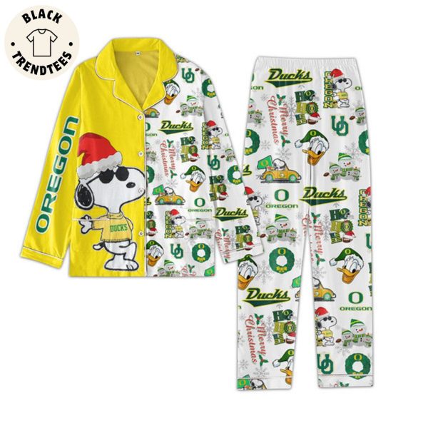 Oregon Yellow White Ducks Design Pajamas Set