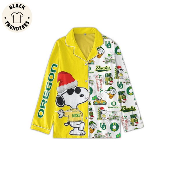 Oregon Yellow White Ducks Design Pajamas Set