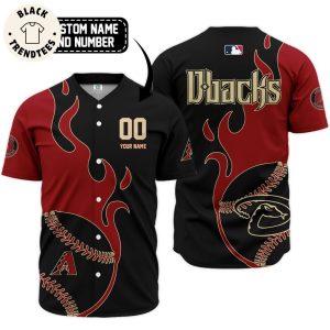 Personalized Arizona Diamondbacks Fire Design On Sleeve Baseball Jersey