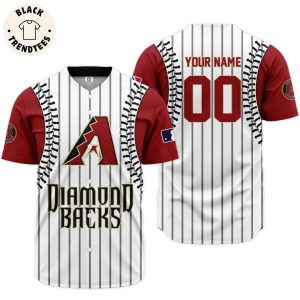 Personalized Arizona Diamondbacks White Striped Red White Design Baseball Jersey