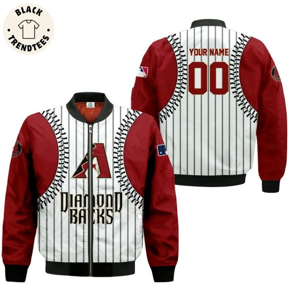 Personalized Arizona Diamondbacks White Striped Design Baseball Jacket
