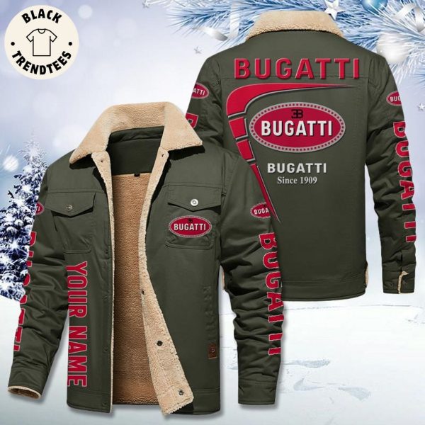 Personalized Bugatti Since 1909 Logo Design Fleece Jacket