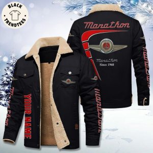Personalized Checker Marathon Since 1960 Logo Design Fleece Jacket