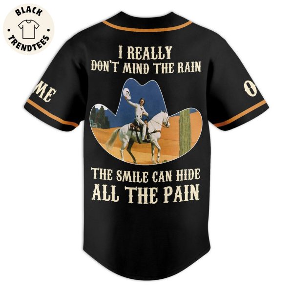 Personalized Glen Campbell The Smile Can Hide All The Pain Portrait Black Design Baseball Jersey